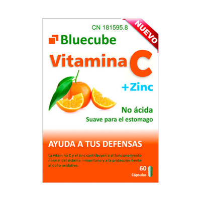 Vitamina c+ zinc bluecube 60 capsulas