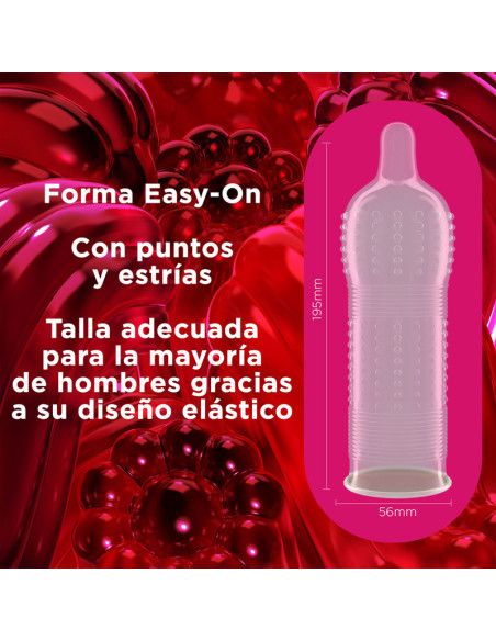 Durex Preservativos Dame Placer Con Puntos Y Estrías - 12 Condones