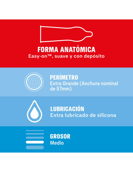 Durex Preservativos Sensitivo Suave Para Mayor Sensibilidad Talla Xl - 10 Condones