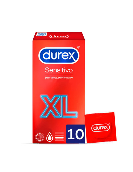 Durex Preservativos Sensitivo Suave Para Mayor Sensibilidad Talla Xl - 10 Condones