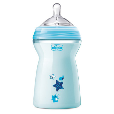 Biberon plastico t silicona chicco naturalfeelin azul 6m+... 2