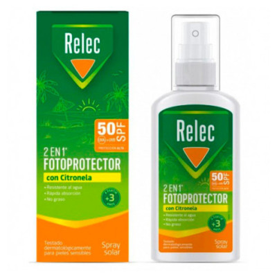 RELEC FOTOPROTECTOR SPF 50 CON CITRONELA 1 SPRAY 100 ML