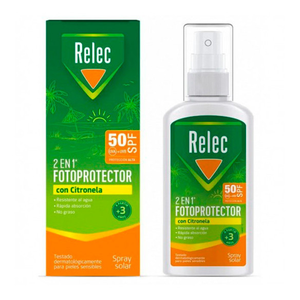 RELEC FOTOPROTECTOR SPF 50 CON CITRONELA 1 SPRAY 100 ML