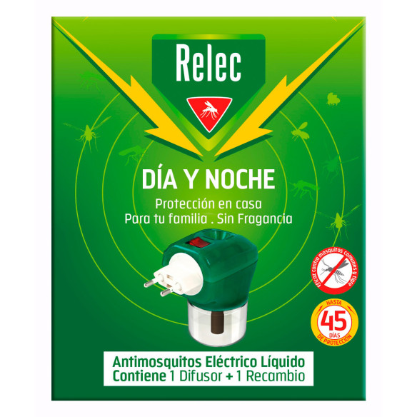 RELEC DIA Y NOCHE ANTIMOSQUITOS ELECTRICO LIQUIDO ON OFF 1 DIFUSOR + RECAMBIO