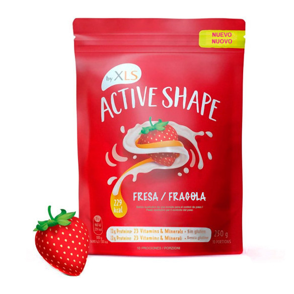 ACTIVE SHAKE BY XLS BATIDO SUSTITUTIVO POLVO 1 ENVASE 250 G SABOR FRESA