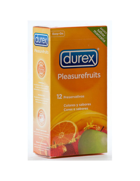 Durex Preservativos Saboreame Con Sabores Afrutados - Fresa, Plátano, Naranja Y Manzana - 12 Condones