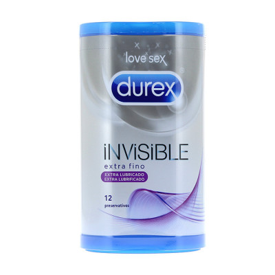 Durex Preservativos Invisibles Extra Lubricados - 12...