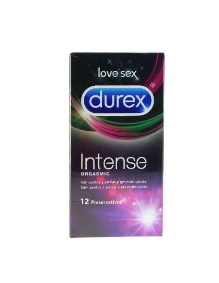 Durex Preservativos Intense Con Puntos Y Estrías Y Gel Estimulante - 12 Condones