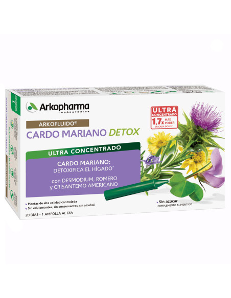 Cardo mariano detox arkopharma 20 ampollas 15 ml